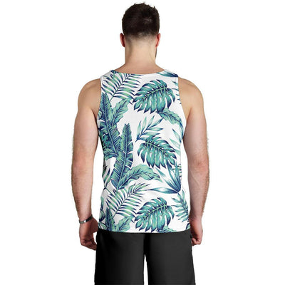 Pattern Tropical Palm Leaves Men Tank Top