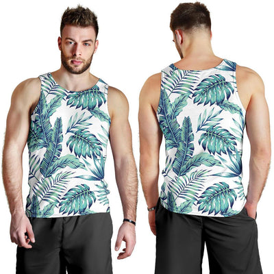 Pattern Tropical Palm Leaves Men Tank Top