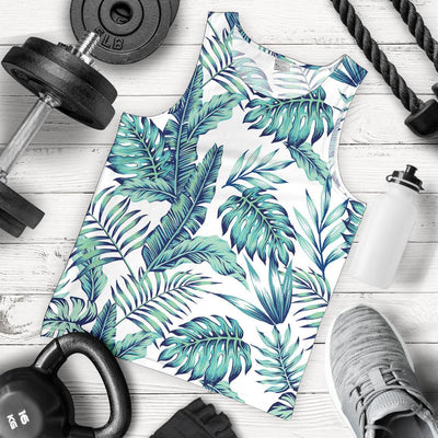 Pattern Tropical Palm Leaves Men Tank Top