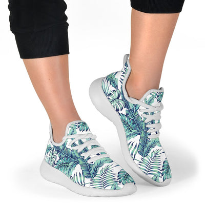 Pattern Tropical Palm Leaves Mesh Knit Sneakers Shoes