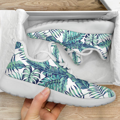 Pattern Tropical Palm Leaves Mesh Knit Sneakers Shoes