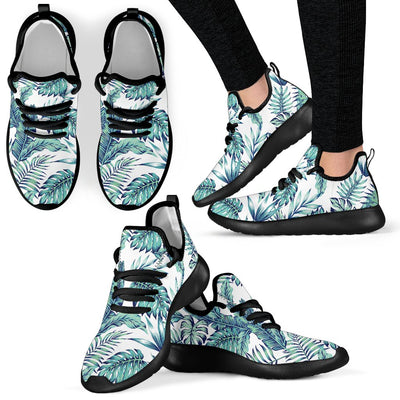 Pattern Tropical Palm Leaves Mesh Knit Sneakers Shoes