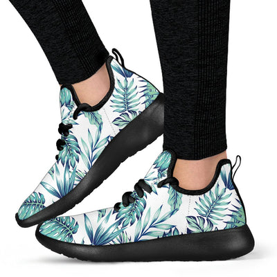 Pattern Tropical Palm Leaves Mesh Knit Sneakers Shoes