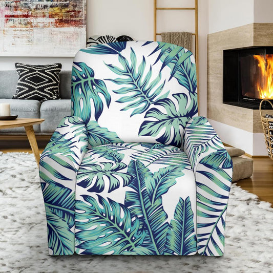 Pattern Tropical Palm Leaves Recliner Slipcover-JORJUNE.COM
