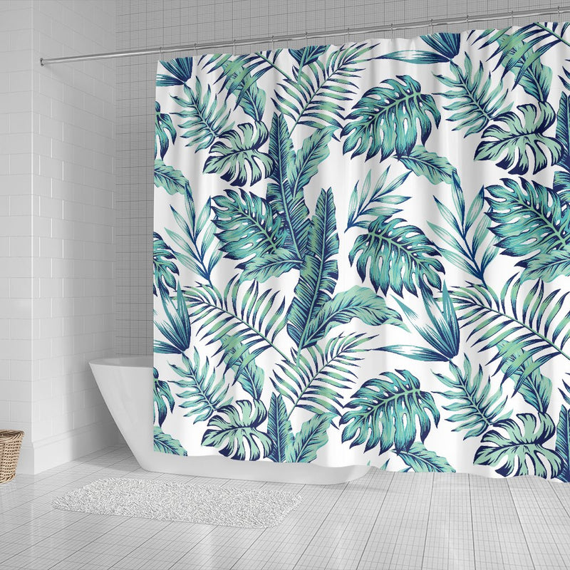 Pattern Tropical Palm Leaves Shower Curtain