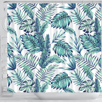 Pattern Tropical Palm Leaves Shower Curtain