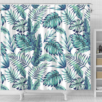 Pattern Tropical Palm Leaves Shower Curtain