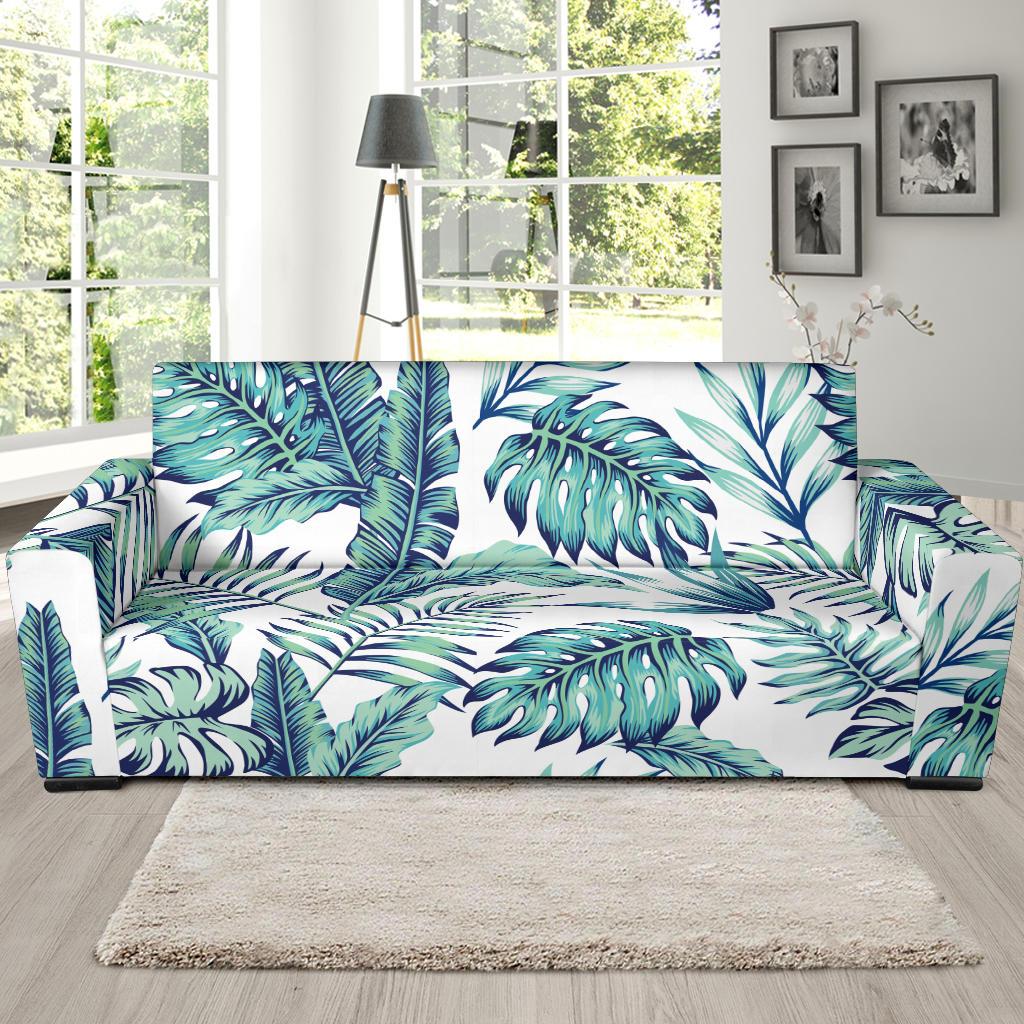 Pattern Tropical Palm Leaves Sofa Slipcover-JORJUNE.COM