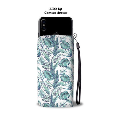 Pattern Tropical Palm Leaves Wallet Phone Case