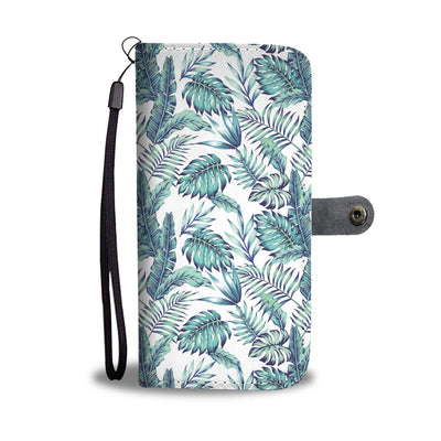 Pattern Tropical Palm Leaves Wallet Phone Case