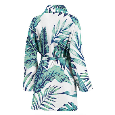 Pattern Tropical Palm Leaves Women Bath Robe