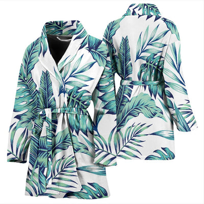 Pattern Tropical Palm Leaves Women Bath Robe
