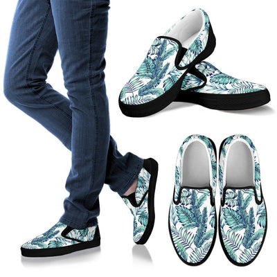 Pattern Tropical Palm Leaves Women Canvas Slip On Shoes