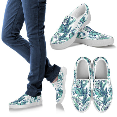 Pattern Tropical Palm Leaves Women Canvas Slip On Shoes