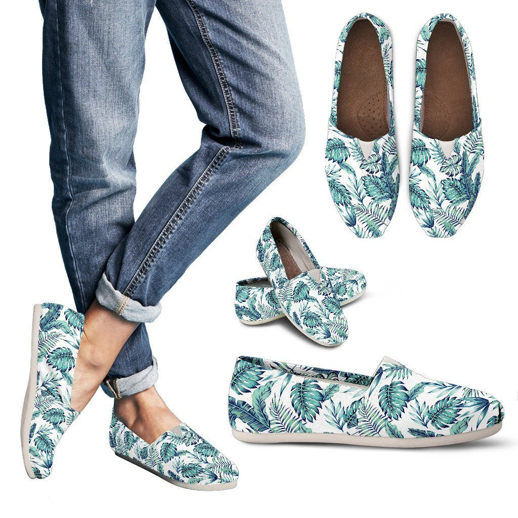 Pattern Tropical Palm Leaves Women Casual Shoes-JorJune.com