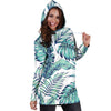 Pattern Tropical Palm Leaves Women Hoodie Dress