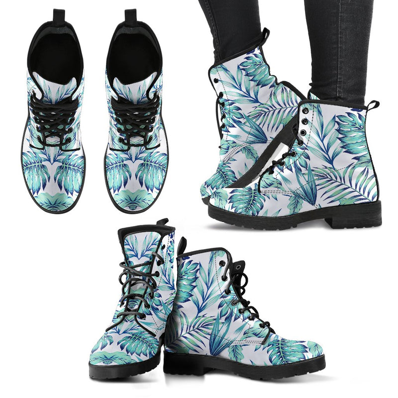 Pattern Tropical Palm Leaves Women & Men Leather Boots