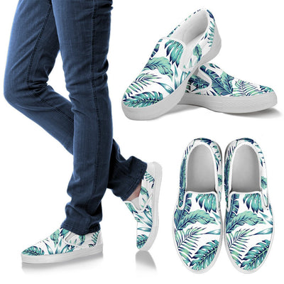 Pattern Tropical Palm Leaves Women Slip On Shoes