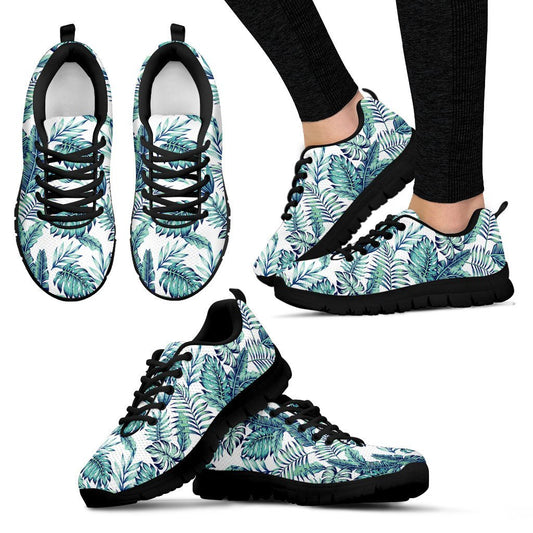 Pattern Tropical Palm Leaves Women Sneakers