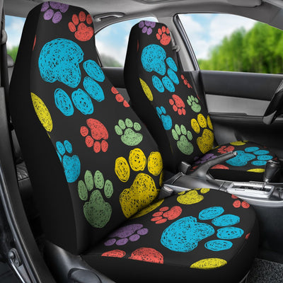 Paw Colorful Print Universal Fit Car Seat Covers