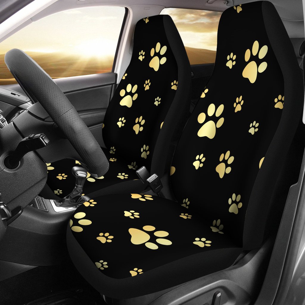 Paw Gold Print Universal Fit Car Seat Covers