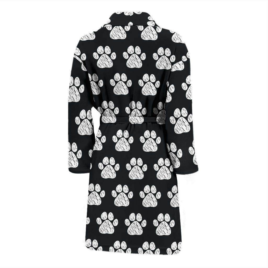 Paw Pattern Print Design A02 Men Bathrobe-JORJUNE.COM
