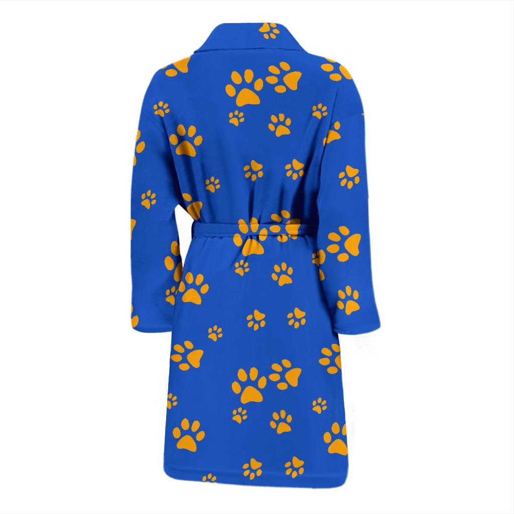 Paw Pattern Print Design A03 Men Bathrobe-JORJUNE.COM