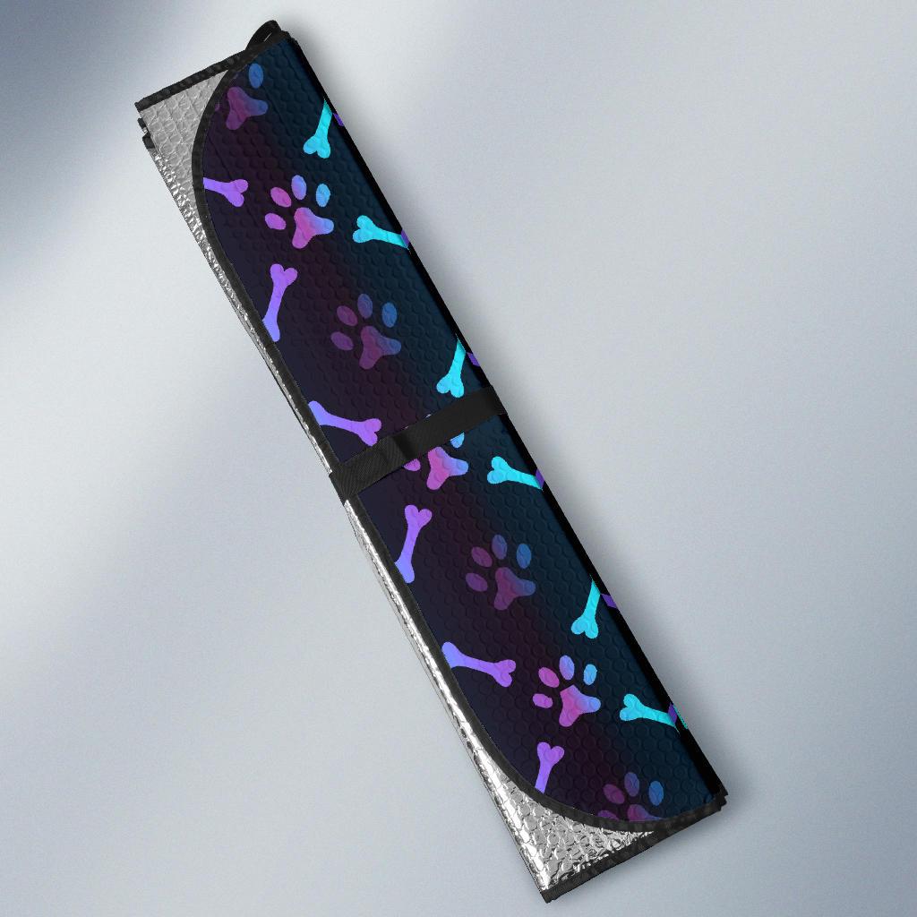 Paw Rainbow Pattern Print Design A01 Car Sun Shades-JORJUNE.COM
