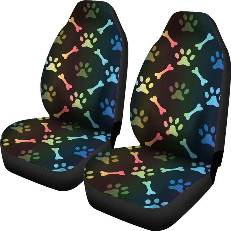 Paw Rainbow Print Universal Fit Car Seat Covers