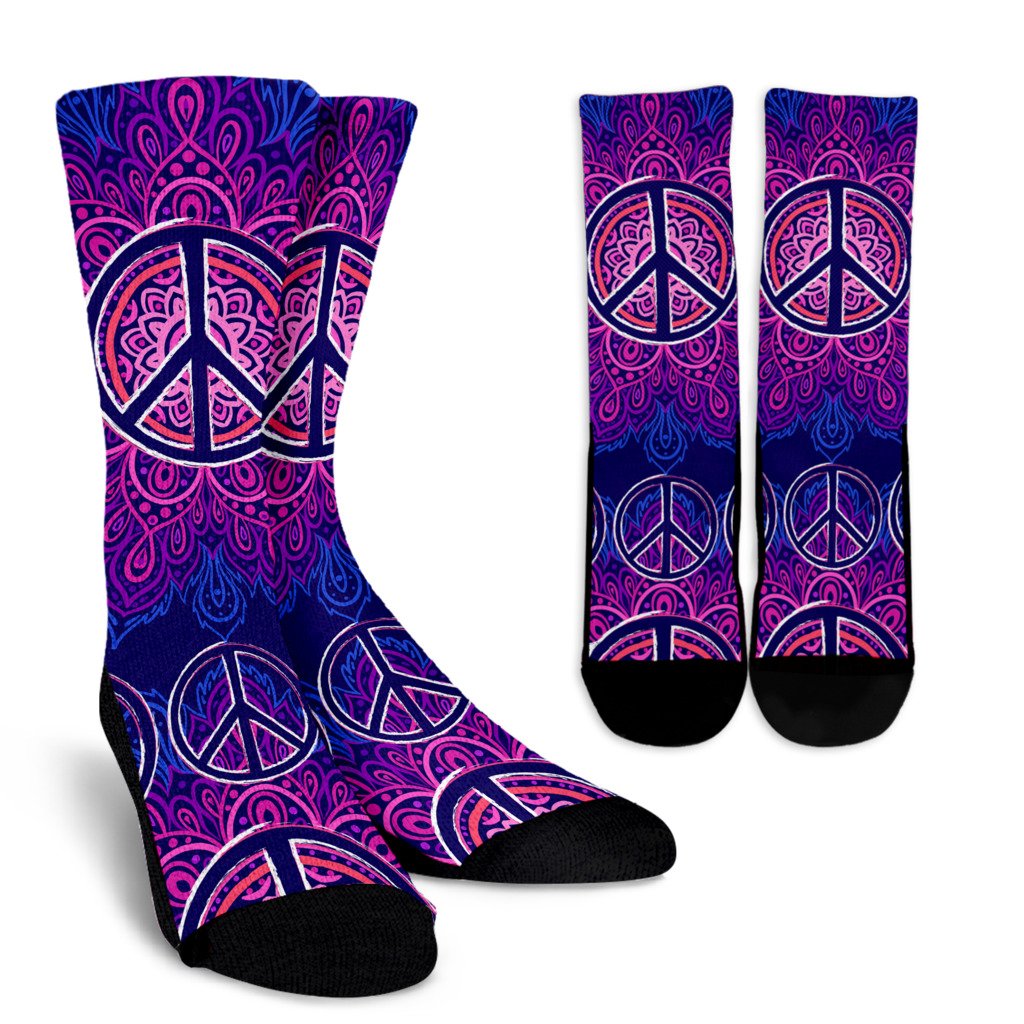 Peace Blue Mandla Crew Socks