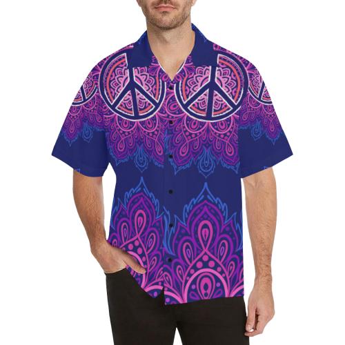 Peace Blue Mandla Men Hawaiian Shirt