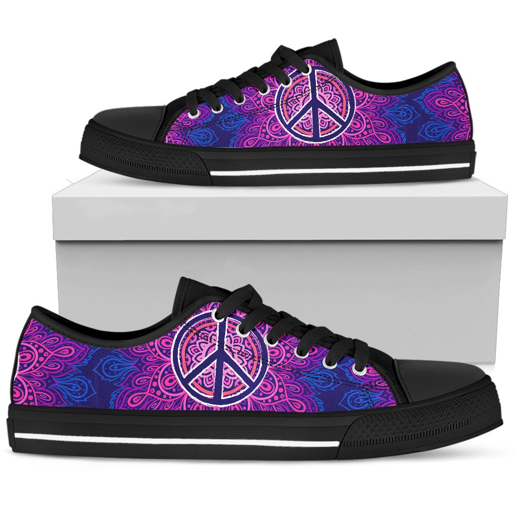 Peace Blue Mandla Men Low Top Canvas Shoes
