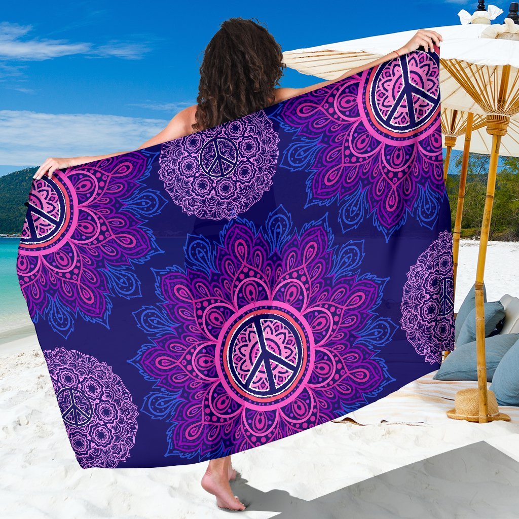 Peace Blue Mandla Beach Sarong Pareo Wrap