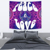 Peace Blue Mandla Wall Tapestry