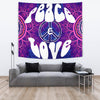Peace Blue Mandla Wall Tapestry