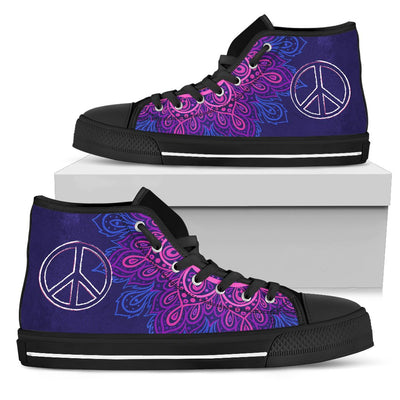 Peace Blue Mandla Women High Top Canvas Shoes