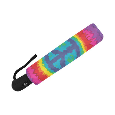 Peace Hippie Tie Dry Automatic Foldable Umbrella