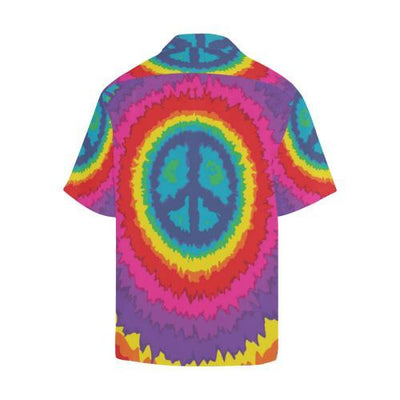 Peace Hippie Tie Dry Print Men Hawaiian Shirt