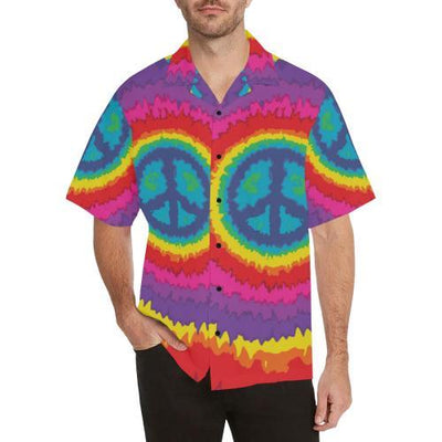 Peace Hippie Tie Dry Print Men Hawaiian Shirt