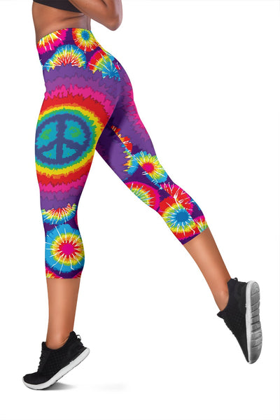 Peace Hippie Tie Dry Women Capris