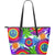 Peace Hippie Tie Dry Large Leather Tote Bag