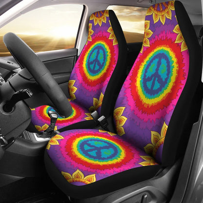 Peace Hippie Tie Dry Universal Fit Car Seat Covers