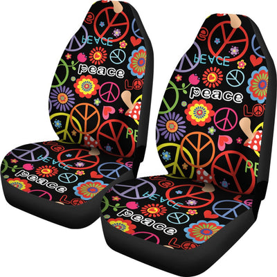 Peace Sign Colorful Design Print Universal Fit Car Seat Covers