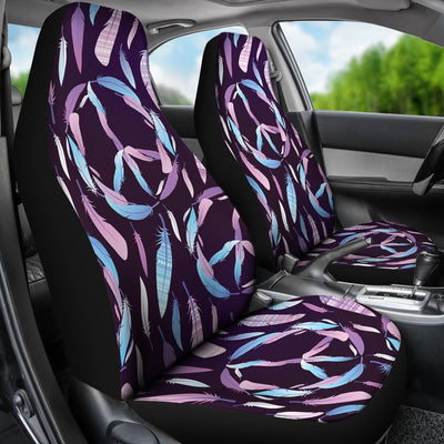 Peace Sign Feather Design Print Universal Fit Car Seat Covers