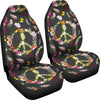 Peace Sign Flowers Design Print Universal Fit Car Seat Covers