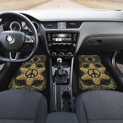 Peace sign Gold Mandala Car Floor Mats