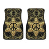 Peace sign Gold Mandala Car Floor Mats