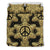 Peace sign Gold Mandala Duvet Cover Bedding Set