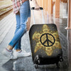 Peace sign Gold Mandala Luggage Cover Protector