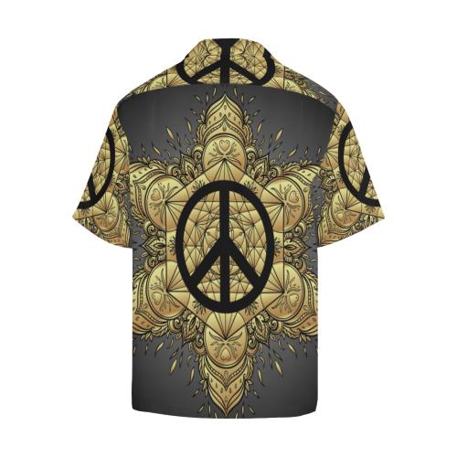 Peace sign Gold Mandala Men Hawaiian Shirt